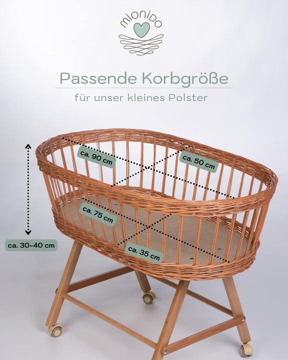Produktbild Mionido Polster fuer Stubenwagen Weiss 75x35cm ohne Griff