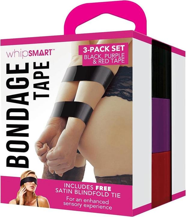 Actual product image Xgen Products Whipsmart 150Ft Bondage Tape with Silky Blindfold - Extensive Bondage Tape Set with Silky Blindfold