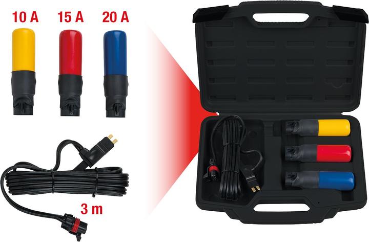 Produktbild KS Tools Sicherungsautomaten-Satz (10A – 15A – 20A), 4-tlg