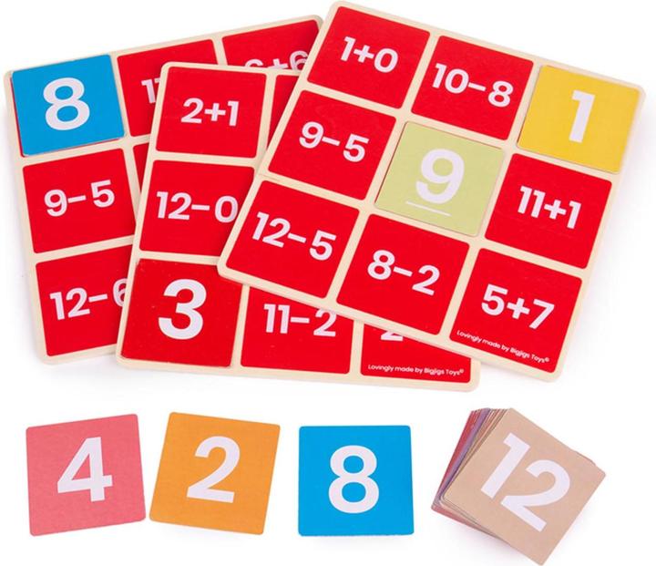 Actual product image Bigjigs Addition and Subtraction Math Bingo Game