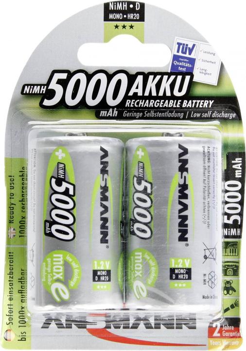 Actual product image Ansmann Mono D (2 pcs., D, 5000 mAh)