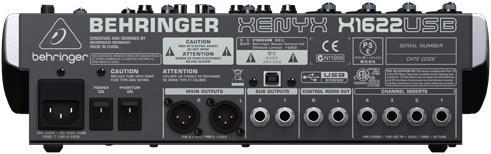 Produktbild Behringer XENYX X1622USB, 12 Kanal Mischpult Effekten u. USB (Studio- und Livemixer)
