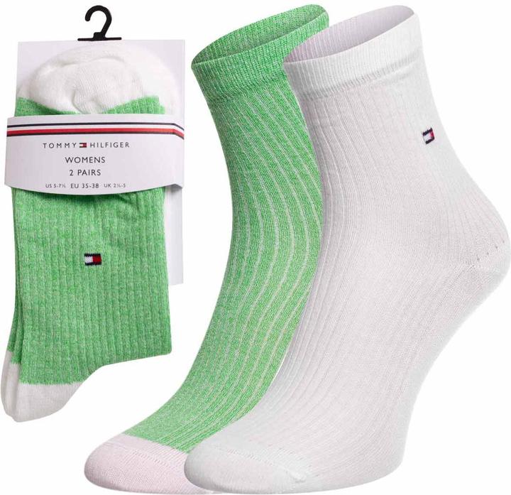 Image du produit Tommy Hilfiger th Women Short Sock 2p Rib Mouline Lime Green 70122646 004 39-42 (lot de 2, 39 - 42)