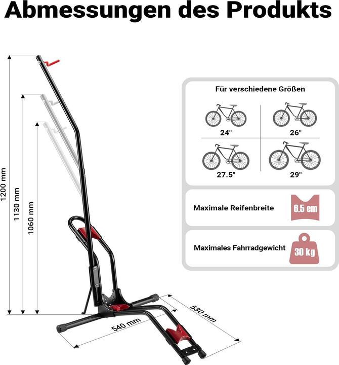 Image du produit Wiltec Supports à vélos verticaux 51x11x120cm Supports à vélos universels autoportants