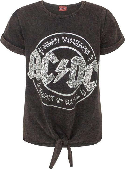 Produktbild AC/DC High Voltage TShirt Vorne gebunden Mädchen kurzärmlig (140)