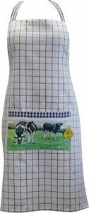 Wiebe van der Zee Blue cow pattern apron