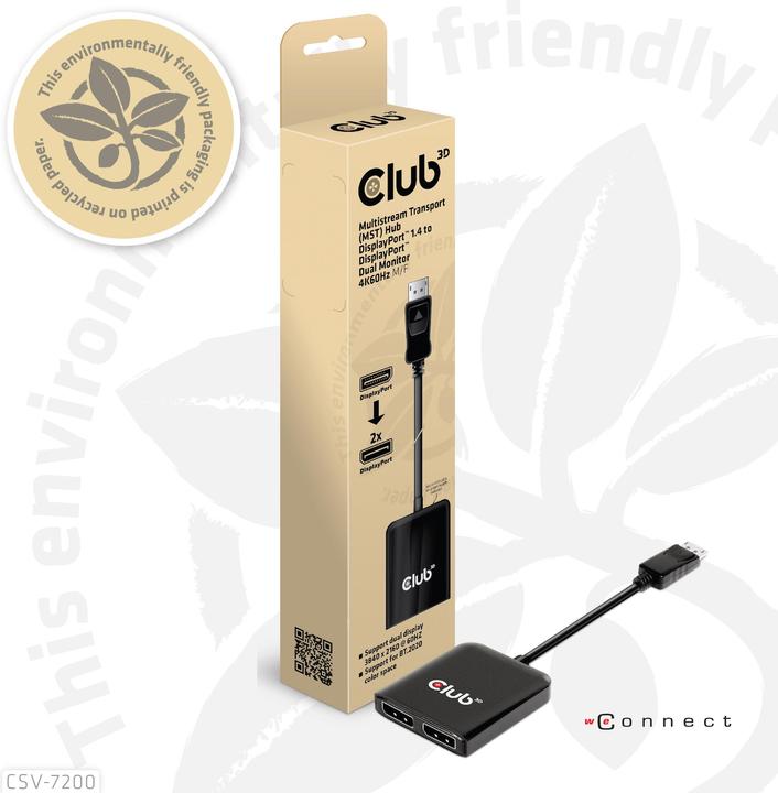 Actual product image Club 3D Club3D Multi Streaming Transport Hub 1xDP -> DP/HDMI (HDMI, 2 cm)