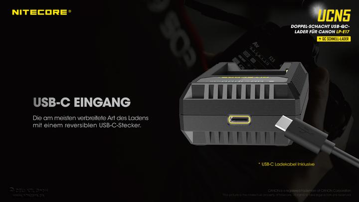Produktbild Nitecore UCN5 - für Canon Cameras (Kamera Akku Ladegerät)
