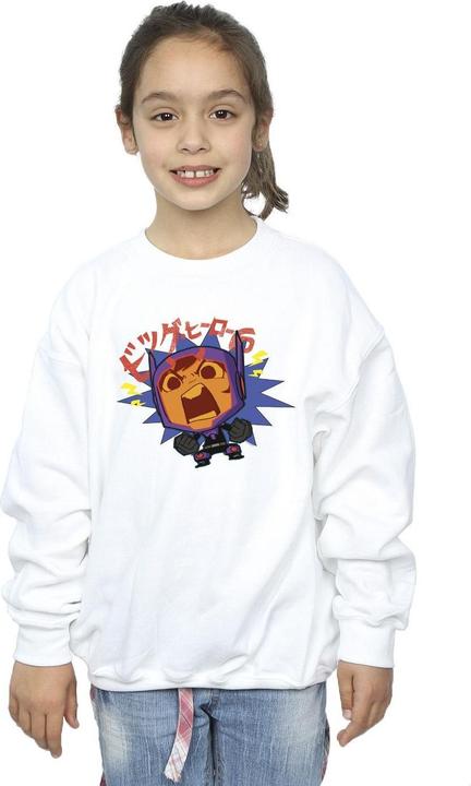 Actual product image Disney Girls Big Hero 6 Baymax Hiro Angry Manga Sweatshirt (128)