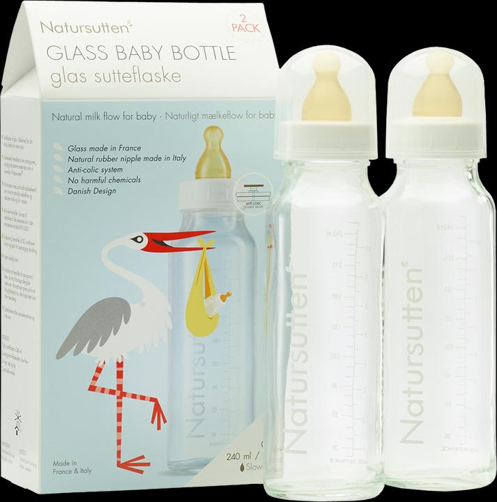 Immagine prodotto Natursutten Biberon 240ml in vetro con valvola anticolica (240 ml)