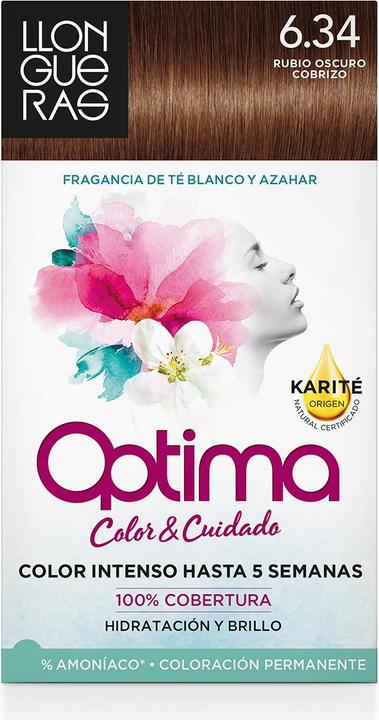 Actual product image Llongueras OPTIMA hair colour #6.34-golden deep blonde (6.34)