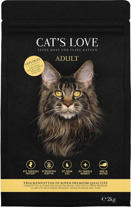 Cat's Love Nourriture sèche Nourriture sèche Adult Volaille, 2 kg (Adulte, 1 pcs, 2000 g)