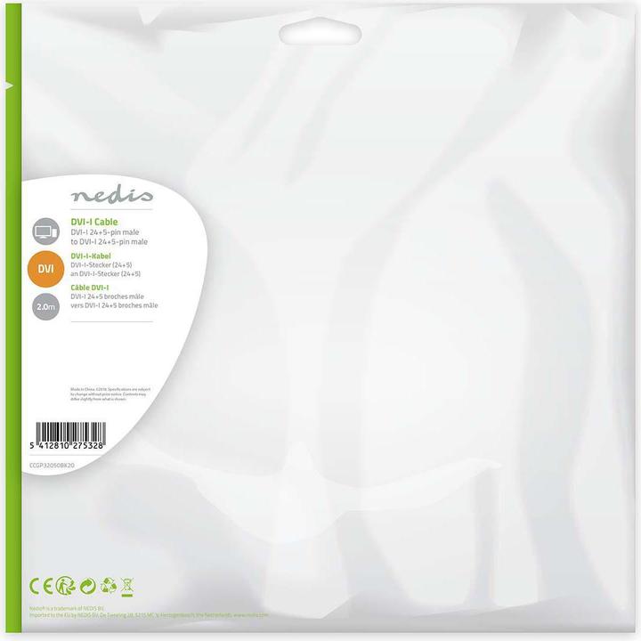 Immagine prodotto Nedis Cavo DVI-I 24+5 pin - spina DVI-I - spina DVI-I (2 m, DVI)