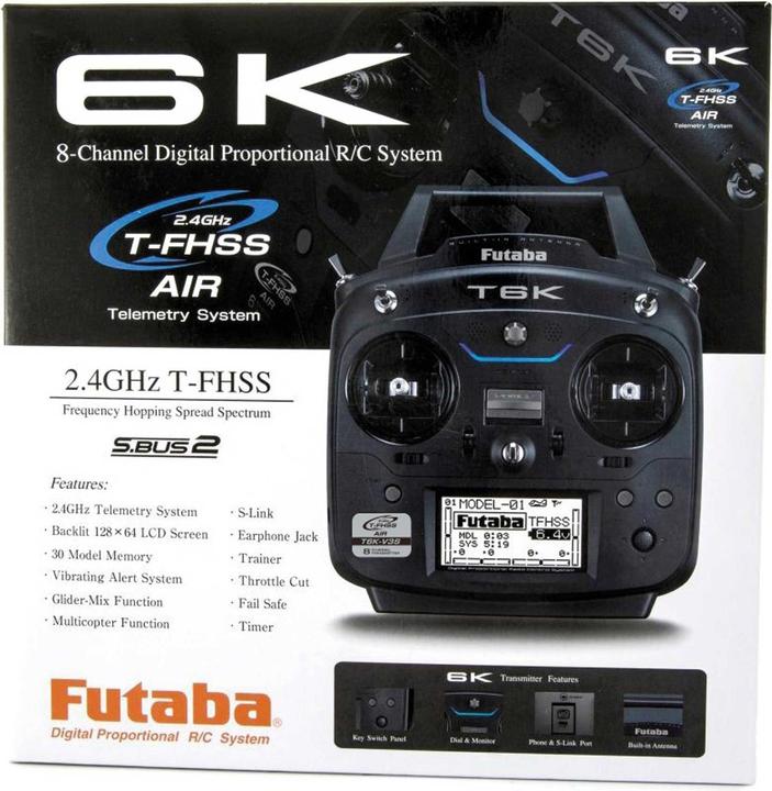 Immagine prodotto Futaba t6k v3s 2,4ghz t-fhss+r3008sb modalità 1 a 8 canali con telemetria