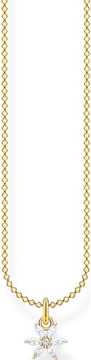 Immagine prodotto Thomas Sabo Collana Fiore Pietre Bianche (Dorato, Con pietra/e, Argento 925, 45 cm)