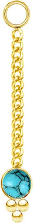 Image du produit Star Piercing Anhänger vergoldet Kette mit Anhänger Türkis Stein drei Kugeln (sans laiton, Acier chirurgical 316L, Minéral)