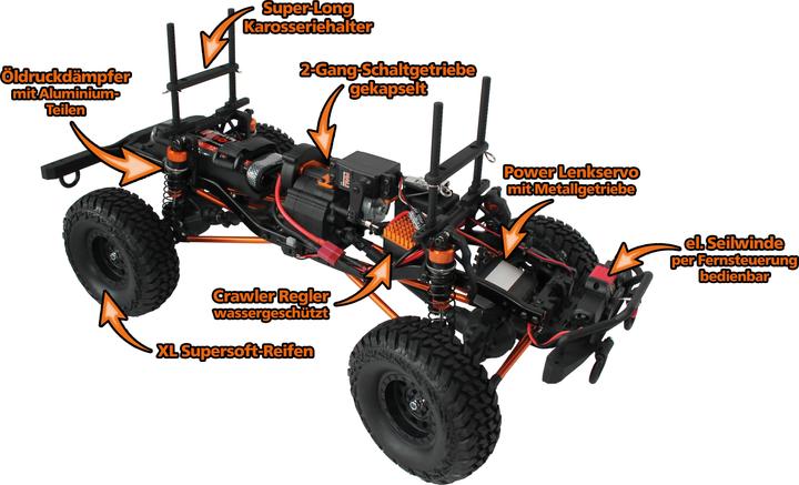 Image du produit DF-Models DF-4S Crawler 313 mm 2021 JYM Edition - ORANGE (RTR Prêt à fonctionner)