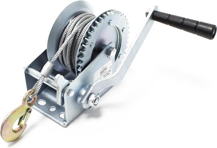 Actual product image Wiltec Manual Hand Wire Winch with 720kg Tensile Force 10m Rope Length 4:1 Gear Car Boat Trailer Caravan