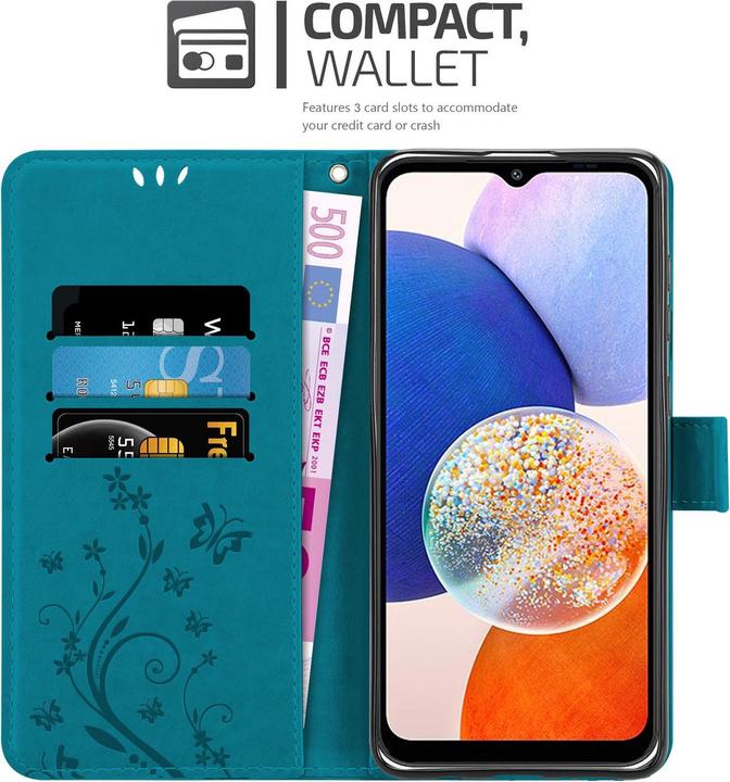 Produktbild Cadorabo Hülle für Samsung Galaxy A14 4G / 5G / M14 mit Blumen Muster (Samsung Galaxy M14, Samsung Galaxy A14)