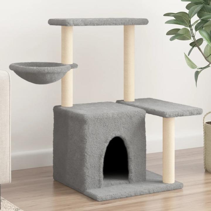Actual product image VidaXL Kratzbaum mit Sisal-Kratzsäulen Hellgrau 83 cm,Farbe (83 cm, Light grey)