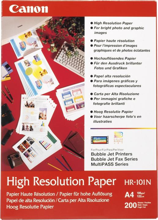 Produktbild Canon HR-101N, High Resolution Paper, 200 Blatt (106 g/m², A4, 1 x)