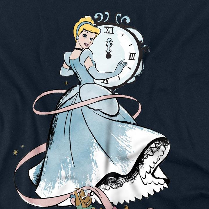 Actual product image Cinderella Unisex Adult Clock Strikes Twelve Jaq And Gus T-Shirt (XL)
