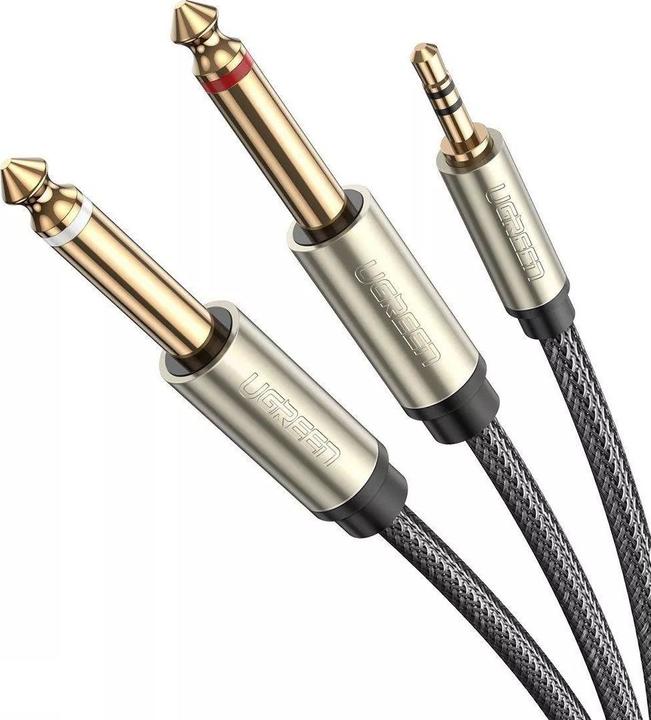 Produktbild Ugreen 3.5 mm Klinke – 2x 6.35 mm Klinke (1 m, 3.5mm Klinke (AUX), 6.3mm Klinke (Jack))
