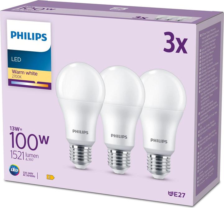 Immagine prodotto Philips Lampadine LED (E27, 13 W, 1521 lm, 3 x, E)