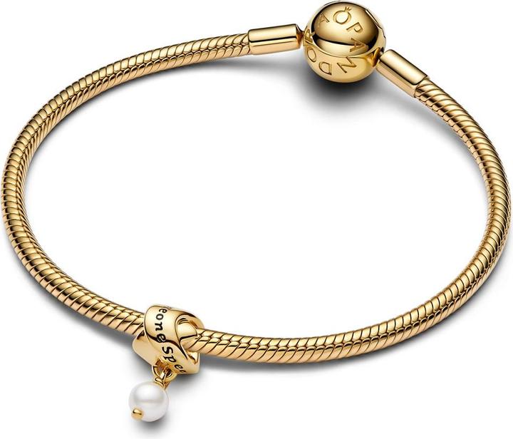 Image du produit Pandora Charm ruban de perles de culture d'eau douce traitées (Plaqué or, Acier inoxydable)