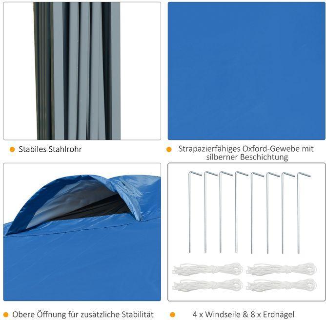 Actual product image Swisshandel24 Faltpavillon ca. 3x3m, wasserdicht, Blau (11500 cm, 295 cm)