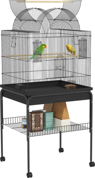 Produktbild PawHut Vogelkäfig Stahl, Kunststoff Schwarz