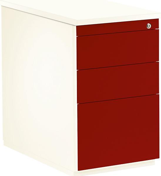 Mauser Drawer pedestal, HxD 720 x 800 mm, 2 drawers, 1 suspension file drawer, pure