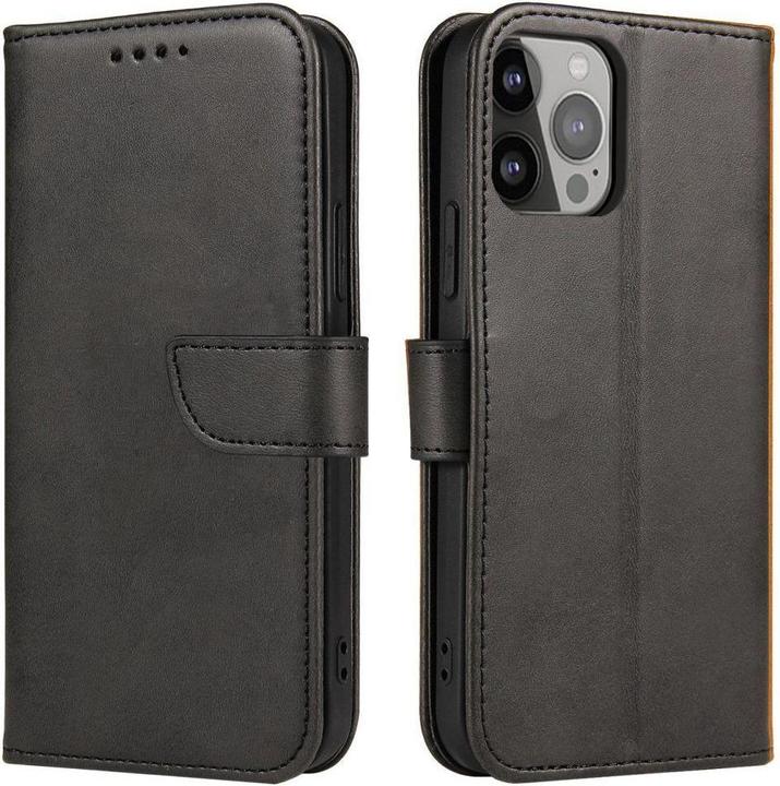 Hurtel Magnethülle für Motorola Moto E32 Hülle mit Flip Wallet Ständer schwarz (Motorola Moto E32)
