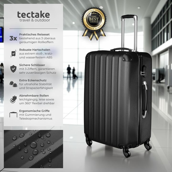 Immagine prodotto tectake Set di valigie rigide (95 l, M (50 - 90l), L (90 - 115l))