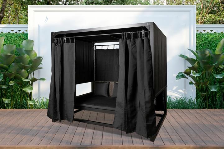 Image du produit PureHaven Balançoire hollywoodienne pour 4 personnes 236x180x210 cm Structure en aluminium Position assise et