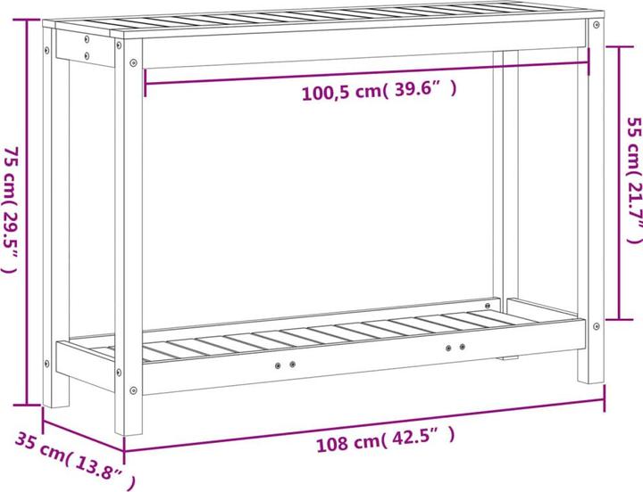 Image du produit VidaXL Table à plantes avec étagère Douglas