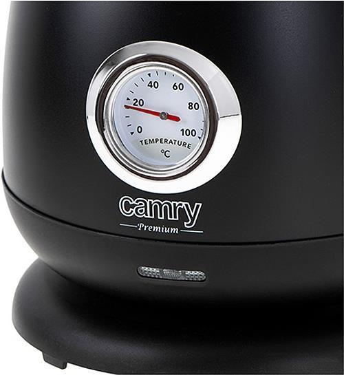 Produktbild Camry CR 1344 Electric kettle with a thermometer 1,7L, Black (1.70 l, EU-Stecker)