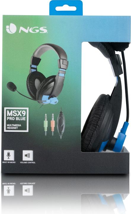 Produktbild NGS MSX9 Pro Kopfhörer Verkabelt Kopfband Calls/Music Schwarz (ANC, Kabelgebunden)