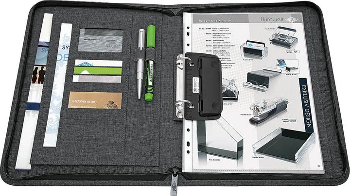 Produktbild Wedo Ringbuchmappe COLLEGE, DIN A4, Polyester, graumeliert 2-Ring-Mechanik, Lieferung ohne Block, Blockei (A4, 1 Stück)