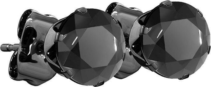 Image du produit Star Piercing Boucles d'oreilles noires avec cristal rond noir (sans laiton, Acier chirurgical 316L)