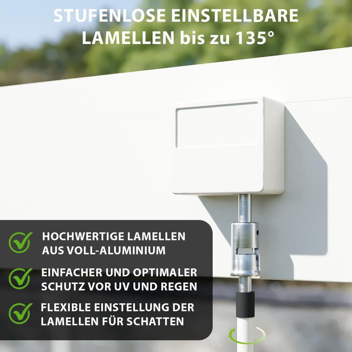 Produktbild Weide Pergola Deluxe Plus mit Lamellendach 3.6x4m Weiss (400 cm, 360 cm)