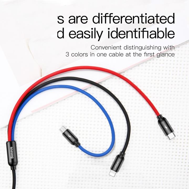 Image du produit Baseus Trois couleurs primaires 3 en 1 (1.20 m, USB 2.0)
