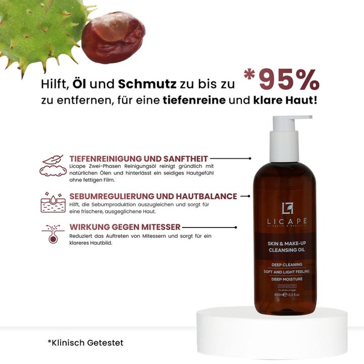 Actual product image Licape | Reinigungsöl Gesicht | 400 ml | Abschminken & Gesichtsreinigung