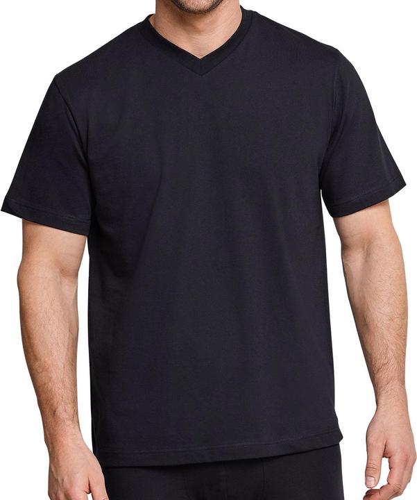 Image du produit Schiesser Lot de 2 t-shirts américains pour hommes avec col en V, 100% coton (3XL)