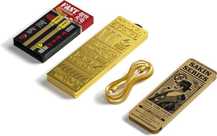 Actual product image Wekome WDC-163 Sakin-Serie – USB-C-auf-Lightning-PD-Verbindungskabel 20 W 1 m (Gold) (1 m, 20 W)