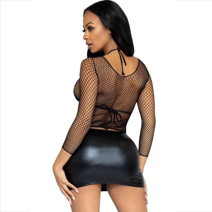 Image du produit Leg Avenue Top fishnet à manches longues (Taille unique)
