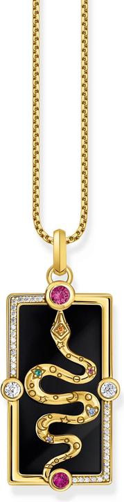 Produktbild Thomas Sabo Kettenanhänger Schlange mit schwarzer Kaltemaille und bunten Steinen vergoldet (925er Silber, Emaille/Silber, Emaille)