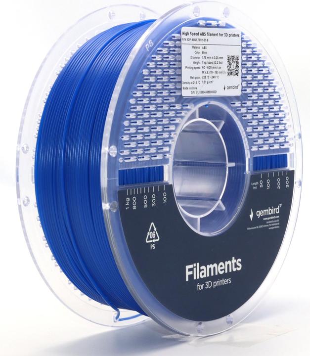 Produktbild Gembird 3DP-ABS1.75HY-01-B (ABS, 1.75 mm, 1000 g, Blau)