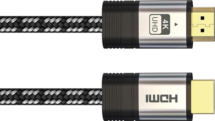 Produktbild HQ Power Premium HDMI 2.0 cotton braided cable with gold plated connector - 4K Video - 1 meter (1 m, HDMI)