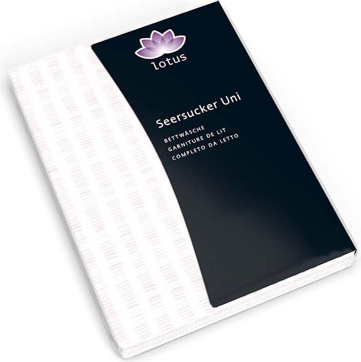 Image du produit Lotus Bettwaren Parure de lit en satin seersucker uni (Housse de couette, 200 x 210 cm)